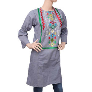 คุรตีปักลายสำหรับผู้หญิง - สีเทา - Product Image 1