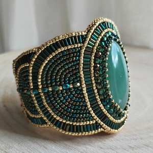 Bracelet manchette en perles faites à la main-Manchette pour femmes et filles - Product Image 5