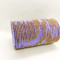 Tailles personnalisées, haute qualité, fabrication artisanale, churiyan indiens fantaisie, pierres en verre, bijoux tendance, ensembles de bracelets pour femmes