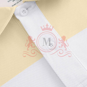 Elegant Beige White Polo Shirt Soft Breathable Fabric <b>Classic</b> Collar Short Sleeve Comfortable Casual Daily Wear - Product Image 6