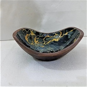 Tazón de Madera Ecológico, Desechable y Duradero con Diseño de Corte de Diamante y Acabado Natural para Servir Alimentos - Product Image 5