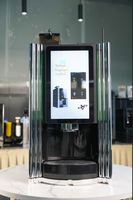 Machine à café à dosettes entièrement automatique et programmable EVOACAS, modèle M-TT-ES-4C, en acier inoxydable, avec pompe, pour table.