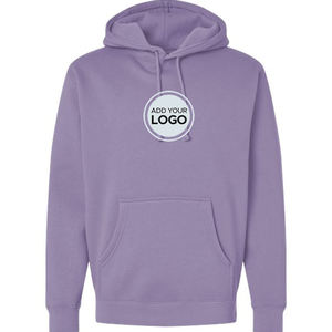 Pigment-Dyed Winter <b>Hoodie</b> with Digital Printing & Embroidery Solid Color Fleece Pullover for <b>Men</b> - Product Image 1