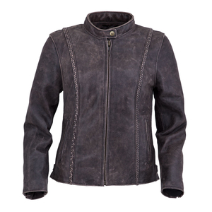 Veste de moto en cuir véritable à manches longues pour femmes avec conception de fermeture à glissière de logo personnalisé pour conduire une moto - Product Image 1