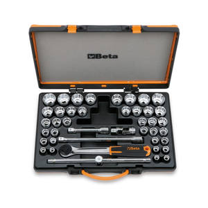 Assortiment de 37 clés à douille polygonales et 5 accessoires dans un coffret en tôle - Product Image 1