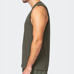 Camiseta sin mangas de secado rápido para hombre, chaleco deportivo sin mangas para gimnasio, logotipo OEM personalizado, sólido, liso, culturismo, Fitness, camiseta sin mangas para hombre - Product Image 3