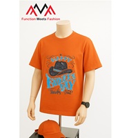 T-shirt orange à manches courtes, imprimé graphique, coupe décontractée, respirant, en mélange de terylène et de coton (TC) vietnamien