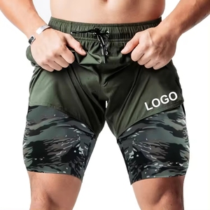 Best-seller Logo personnalisé Short de sport double couche en polyester pour homme Short d'athlétisme pour la course et l'entraînement - Product Image 1