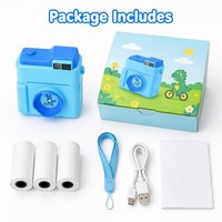 Appareil photo instantané pour enfants Dinosaure avec imprimante thermique CCD, écran IPS 2,4 pouces, double objectif, jouet photo 57 mm pour cadeaux