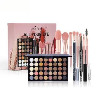 Wholesale 40 Colors Waterproof Long Lasting High Pigments Eyeshadow Lipstick Eyebrow Pencil-Top Selling Beginner Makeup Set