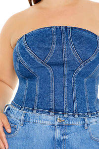 Top de tubo de mezclilla reelaborado de talla grande, recién llegado, Top de tubo de mezclilla transpirable, Top de tubo de mujer personalizado a un precio barato - Product Image 2