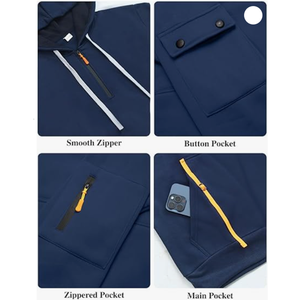 Sweat-shirts à capuche personnalisés de haute qualité pour hommes, 320 grammes de coton, survêtements, sweats à capuche surdimensionnés, sweat-shirt à capuche double couche pour hommes, devant - Product Image 4