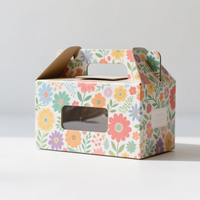 Emballage en carton personnalisé avec fenêtre transparente et poignée Boîtes en papier imprimées pour desserts de boulangerie Bougies parfumées au savon fait main
