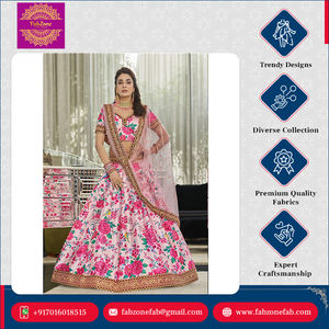 Vêtements de mariage et de fête Design accrocheur Vente en gros Vêtements ethniques indiens Lehenga Choli en soie pour les acheteurs en gros - Product Image 2