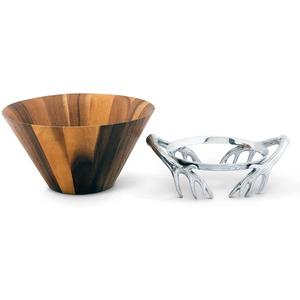 Frutero de madera personalizado más vendido con asas de metal hecho a mano de alta calidad para decoración de mesa de cena - Product Image 3