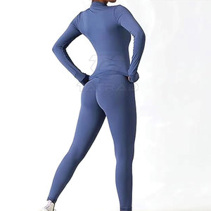 Conjunto de Yoga de 3 Piezas para Mujer, Transpirable y Ligero, con Cintura Elástica, Color Sólido, Logotipo Frontal, 100% Algodón, Servicio OEM Personalizable - Product Image 5