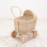 Meilleur choix : poussette-chariot en rotin pour bébés, jouets pour enfants, bébés, poussette artisanale pour poupées