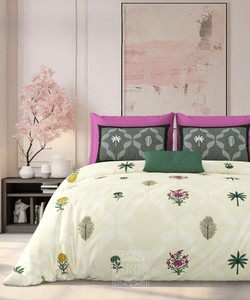 Juego de Ropa de Cama King Size de Lujo al por Mayor, 100% Algodón, Sábana Plana Estampada con Costuras, 3 Piezas, Fundas de Almohada Lisas Súper Suaves, Ecológicas - Product Image 5