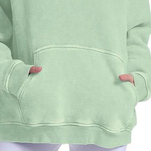 Sudadera con Capucha de Invierno para Mujer, Transpirable, con Lavado Ácido, Logotipo Personalizado, Corte Holgado, Hombros Caídos - Product Image 4