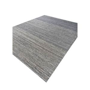 Alfombra Tesoro de Lana y Viscosa Tejida a Mano con Rayas Azules para Uso Doméstico-Hwv-51058 - Product Image 2