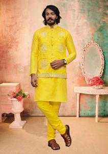 Nuevos diseños de ropa de seda india y pakistaní, pijama Koti Kurta con espejo para bodas y festivales - Product Image 2