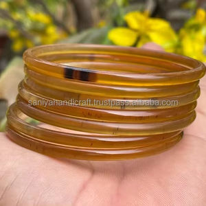 ชุดกำไลข้อมือเขาควายธรรมชาติขัดเงา7ชิ้นหายากมากคอลเลกชันสร้อยข้อมือรูปสัตว์ - Product Image 1