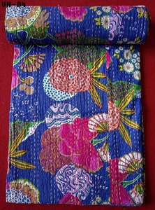 Manta ecológica de algodón puro, edredones, colcha Hippie Bohemia, juegos de cama de retazos King Indian Kantha, Vida de Hotel - Product Image 3