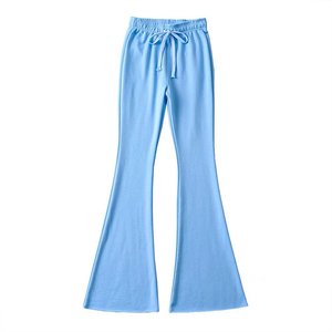 Pantalones Deportivos Holgados de Algodón Transpirable para Mujer, Color Sólido, Cintura Alta con Cordón, Estilo Jogger con Pierna Recta - Product Image 6