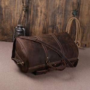 Handmade Large Luxury Cowhide <b>Leather</b> Duffel <b>Bag</b> Custom Carryall Weekender <b>Overnight</b> Gym Sports Travel Luggage - Product Image 5