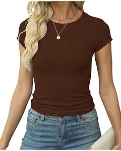 T-shirt femme classique en coton doux respirant à manches courtes col rond style décontracté option confortable pour la vente en gros - Product Image 3