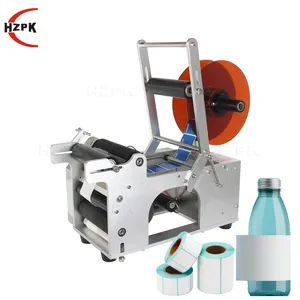 HZPK MT-50 Machine d'étiquetage d'autocollants de bouteilles rondes semi-automatiques
