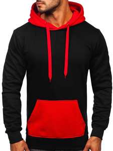 2025 nouveauté personnalisé noir rouge sweat à capuche sweat 80 coton 20 Polyester pull hommes vêtements Streetwear mode - Product Image 4
