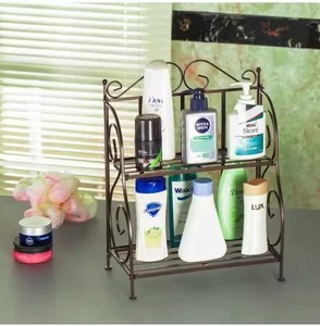 Organisateur d'armoire d'angle à trois niveaux à motif animal fait à la main manteau de poudre noire moderne Sculptures de porte-épices en métal fini - Product Image 6