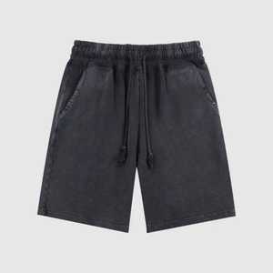 Shorts pour hommes en denim décontracté d'été, respirant, ample, 100% coton, molleton en tissu éponge français, écologique, délavé au soleil, style urbain - Product Image 5