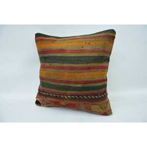 Multicolor Bohemian Kilim Wool <b>Bolster</b> <b>Pillow</b> 14x14 Inch Woven Vintage Embroidery Eco-Friendly Non-Slip Removable Decorative - Product Image 3