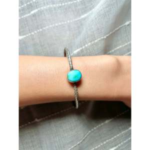 Navajo Handmade Sonoran Mountain Turquoise & Sterling <b>Silver</b> Fashion <b>Cuff</b> <b>Bracelet</b> - Product Image 5