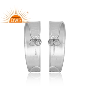 Best Quality Fashion Hoop Earrings for Women Handmade Hoop Earring Silver Plated Brass Earrings - Product Image 4