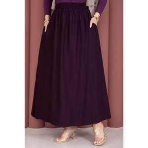 Comfortable Plum Pencil <b>Skirt</b> <b>Elastic</b> Waist Pocket Details Breathable Spandex Denim for Office Ladies for Spring Summer Fall - Product Image 2