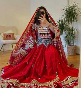 100% tela de alta calidad afgana Kuchi Tribal vestidos casuales de mujer decoración de encaje para boda ocasiones nupciales mujeres afganas - Product Image 4