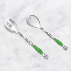 Serveur à salade design en acier inoxydable avec poignées fines et design de fourchette élégant adapté à la salade de fruits ou aux légumes verts - Product Image 4