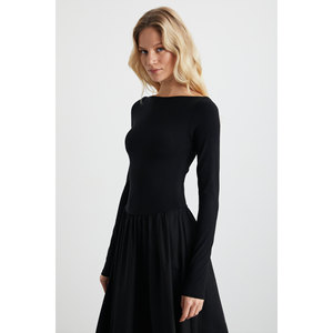 Vestido Casual GRIMELANGE Pani para Mujer, Elegante Vestido Maxi con Falda, Top de Popelina Tejida, Viscosa Elástica - Product Image 3