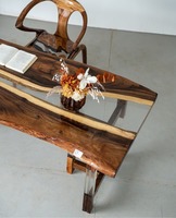 Live Edge clair époxy sud-américain noyer bois Table basse pluie bois Table 2200*850*50mm