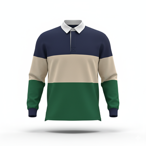 Hombres Retro Rugby Polo Camisa Casual Pullover Algodón Streetwear Top - Product Image 2