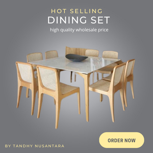 Ensemble de table et chaises à manger en bois moderne super confortable pour restaurant et salle à manger, personnalisable - Product Image 5