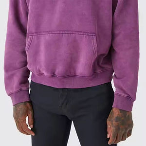 Sudadera con capucha de algodón de invierno de alta calidad, sudaderas personalizadas, tela de lana gruesa de 300g para hombres y mujeres, logotipo personalizado de lavado ácido cómodo - Product Image 3