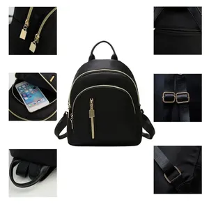 Mochila Oxford multifunción a la moda <span class=keywords><strong>para</strong></span> mujer, <span class=keywords><strong>mini</strong></span> mochila bonita <span class=keywords><strong>para</strong></span> viaje, bolso de hombro <span class=keywords><strong>para</strong></span> hombre, bolso negro, producto en oferta - Product Image 4