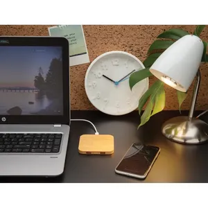 Caricatore Wireless Ecologico 5W in Bambù, Gadget USB Promozionale - Product Image 3