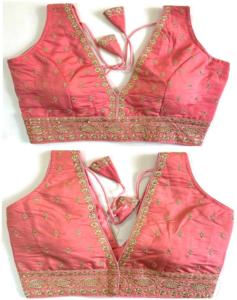 Modern Blouse Has Zari , Thread Work and Handwork Ready to Blouse Has Froent Open Pattern and Beautiful Knot Summer - Product Image 1