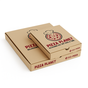 Ecológico personalizado impreso Pizza Box Brown Kraft Pizza Cajas con logotipo para la venta al por menor - Product Image 2