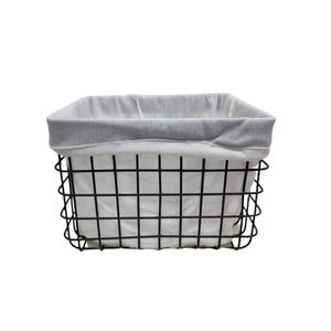 Conception Simple En Gros En Vrac De Haute Qualité À La Mode En Métal et Tissu Rectangle Panier pour Le Stockage De Fruits À La Main Personnalisé - Product Image 5